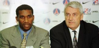 Austin Jay-Jay Okocha wjoined Paris Saint-Germain in the 1998-199 season for a then French record fee.