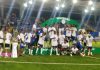 Enyimba Players celebrate with the NPL title